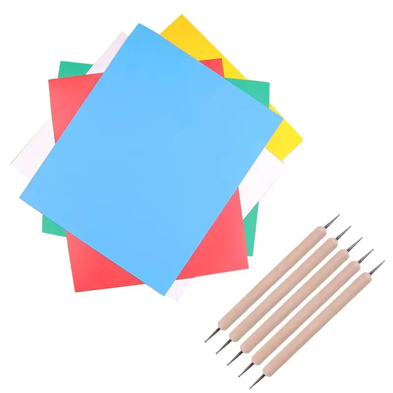 

10PCS Cloth Carbon Paper Handcraft Paper Colorful Paper Decals Cloth Transfer Paper And 5PCS Styluses For Embroidery DIY