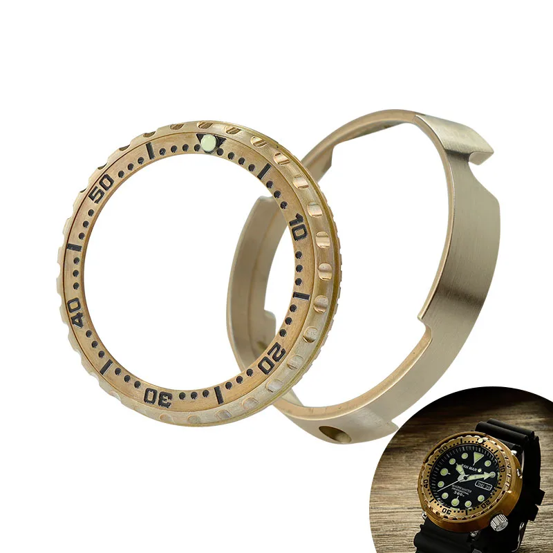 Часы San Martin SBBN015, часть бронзовых часов, замена ободка и доспехов, soild bronze, не гальваническое покрытие