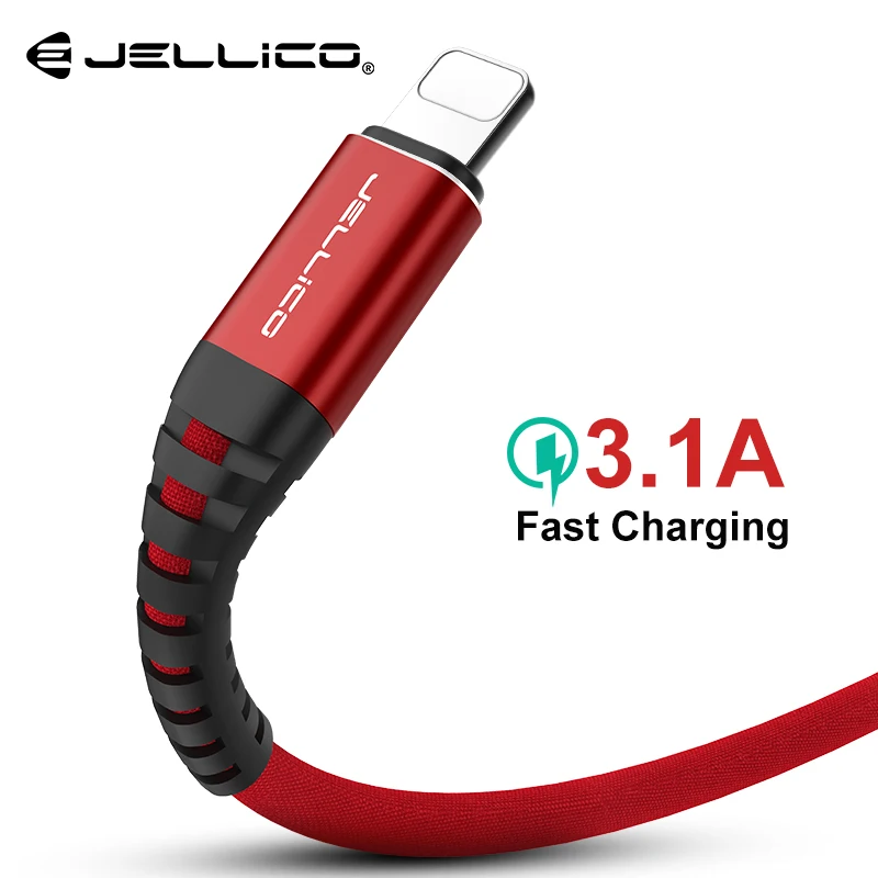 Jellico 3.1A USB Cable For iPhone X 8 7 6 6S plus 5 5S Cable Hi-Tensile Fast Charging Data Cable Quick Charger for apple 1.2M