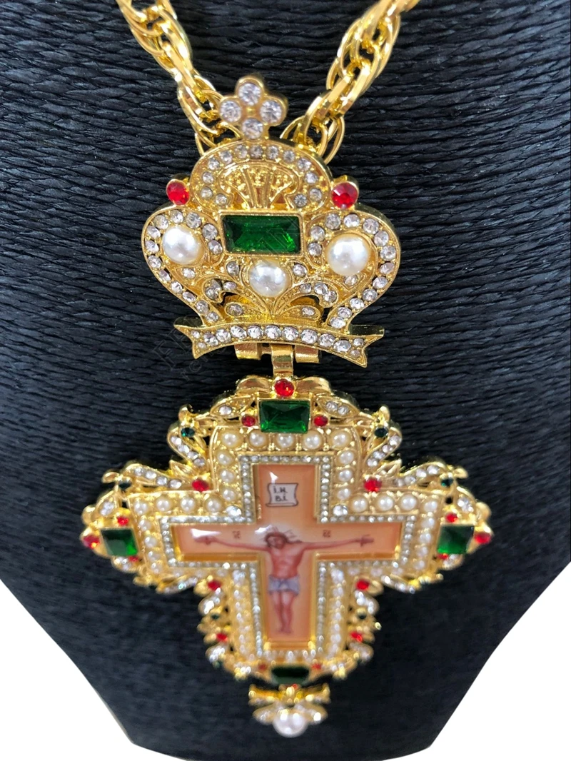 Goede Priester borstvinnen cross Hoge kwaliteit met Goud plating orthodoxe griekse cross Sieraden borstvinnen kruis ketting