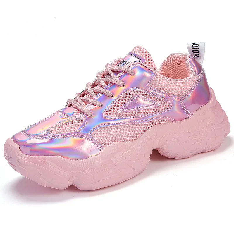 

Mesh Breathable Sneakers Running Girls Cool Urban Sports Walking Shoes Retro Gym Athletic Sneakers for Women with Thick Bottom