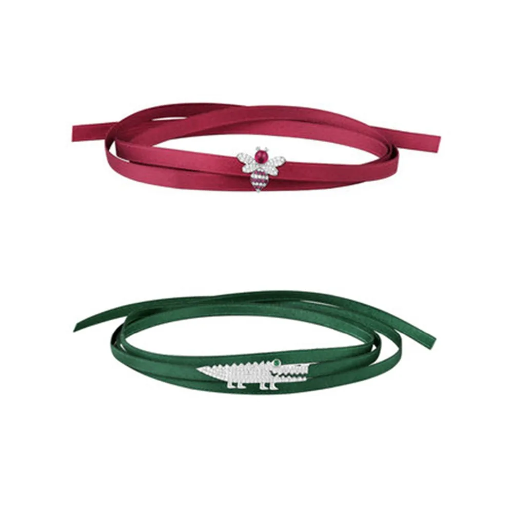 

Fashion Charm 100% Sterling Silver Original 1:1 High Quality Bee Red And Green Rope Bracelet Women Jewelry Free Mail