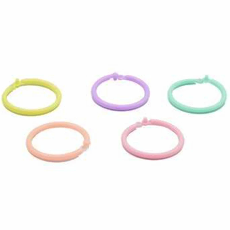 

70pcs/box 29mm Card Ring Colorful Plastic Book Album Cards Circle Ring Opening Loose Leaf Binding Coil Scrapbooking DIY