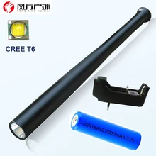 Baseball bat LED tactical flashlight 3000 Lumens CREE T6 aluminum lengthen police flashlight with 18650