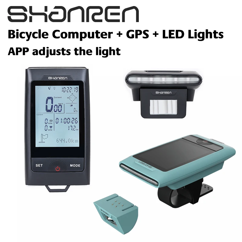 Shanren Discovery Gps Bicycle Computer + Led Lights With Ant+