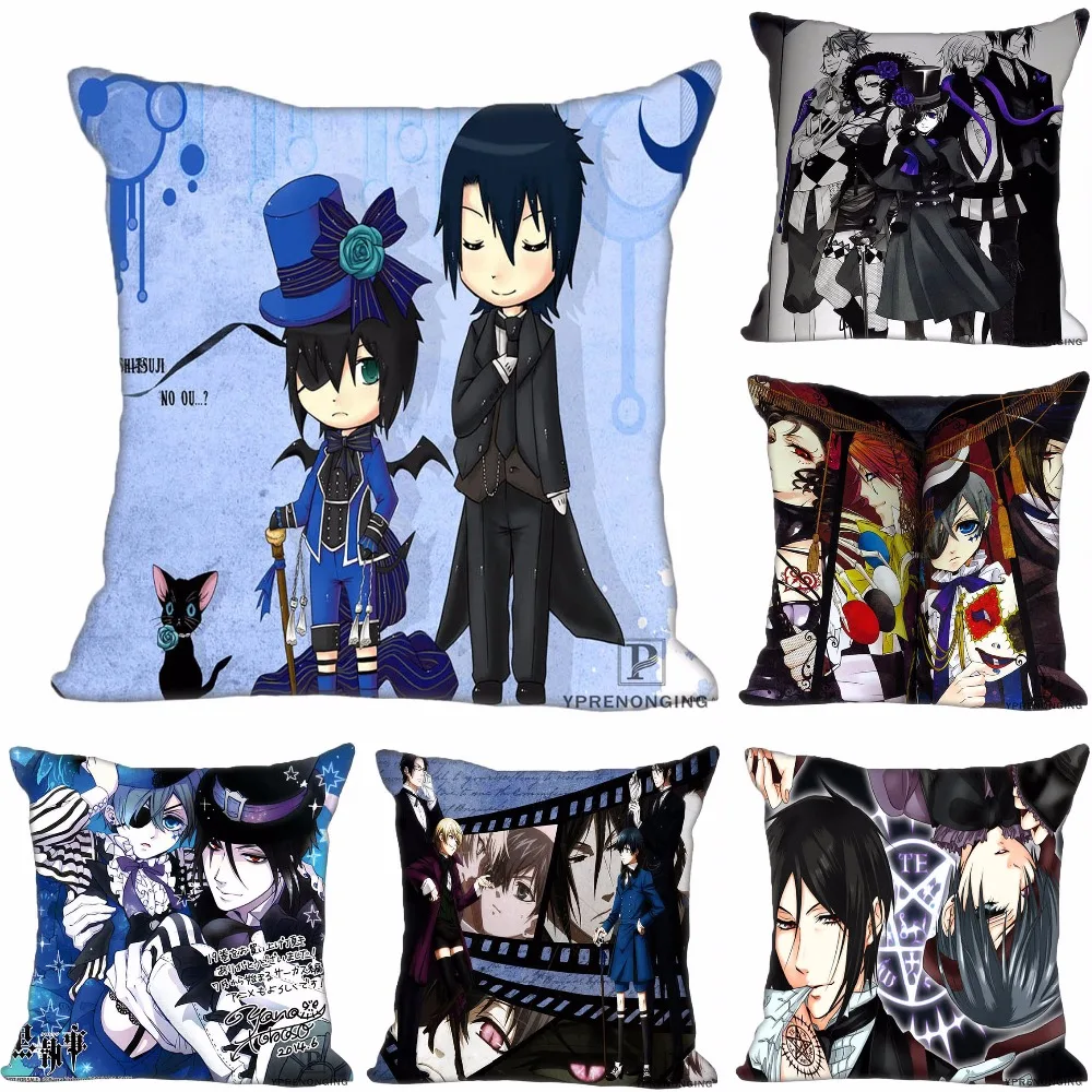 

Custom Decorative Pillowcase Black Butler Square Zippered Pillow Cover 35X35,40x40,45x45cm(One Side)180516-39
