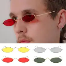 Gafas de sol redondas Retro Para mujer y hombre, montura pequeña de aleación ovalada, gafas de sol Unisex de estilo veraniego para mujer y hombre