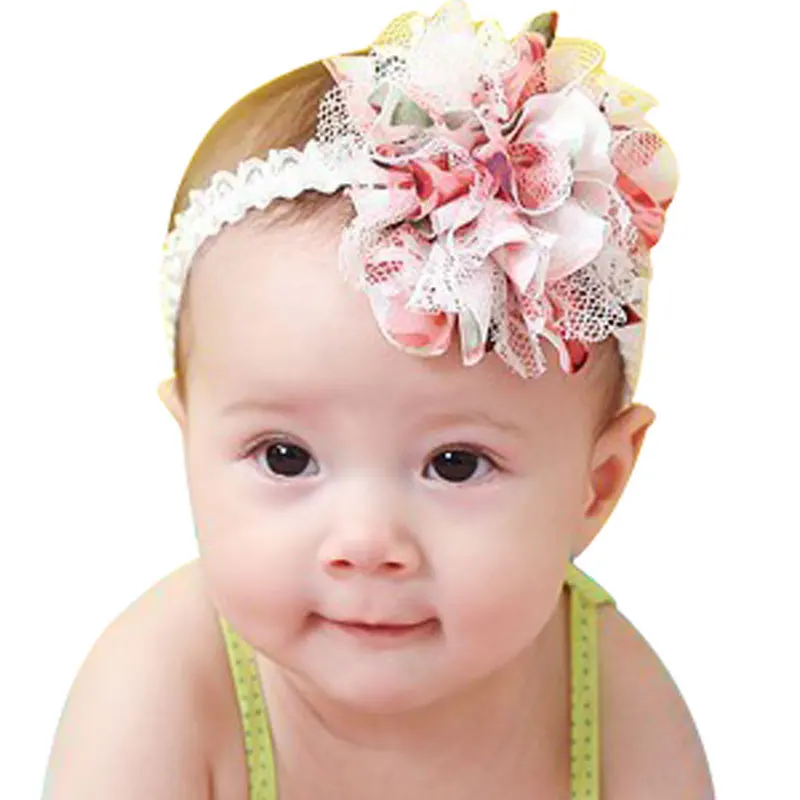 

Children Hair Band Cute Infant Hair accessories Baby HairBand For Toddler Girls Large Flower Lace Kids Elastic Headband