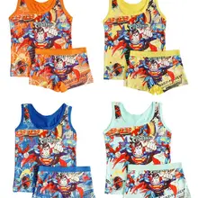 Летний детский пляжный комплект для девочек и мальчиков, повседневный жилет принцессы из молочного шелка для девочек и мальчиков+ короткие штаны 5 цветов, в случайном порядке, TZ07