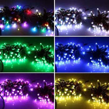 

100Pcs 5V WS2811 pixel node 12mm diameter magic full color Digital Diffused RGB addressable led punctiform waterproof Xmas decor