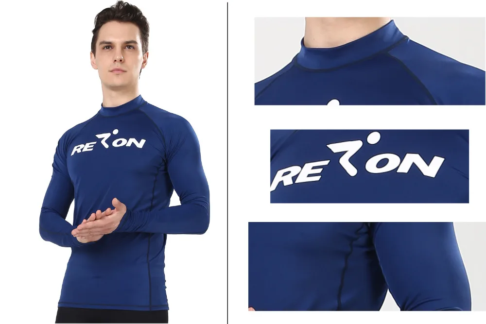 REALON с длинными рукавами Рашгард для мужчин и женщин Дайвинг Плавание летние базовые скины UPF50+ пляж серфинг футболка