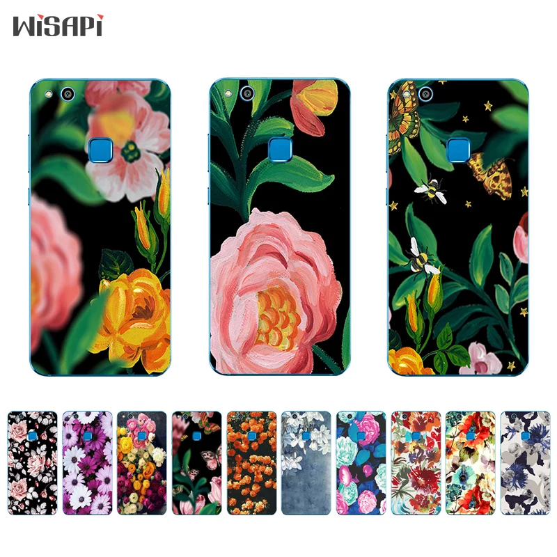 

Silicone Phone Case For Huawei P10 Lite Shell for Huawei P10 Plus Back Cover Transparnet for Huawei Nova TPU Retro Flowers