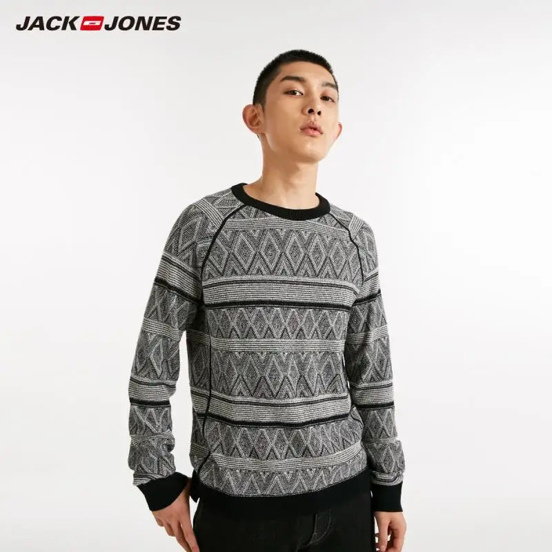 JackJones осенний мужской модный Повседневный свитер с принтом Топ 218324548