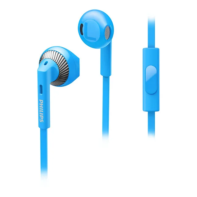 Blue Проводные Наушники Philips SHE3205 с 3,5 мм разъемом микрофона в уши для Loptap Ipad MP4 смартфона Galaxy 8 официальная сертификация - Цвет: Blue