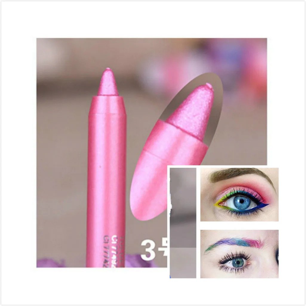 1 шт. 12 цветов очаровательные женские waterproof водонепроницаемый карандаш для глаз пигмент Розовый Цвет Косметическая подводка для глаз макияж инструменты для красоты