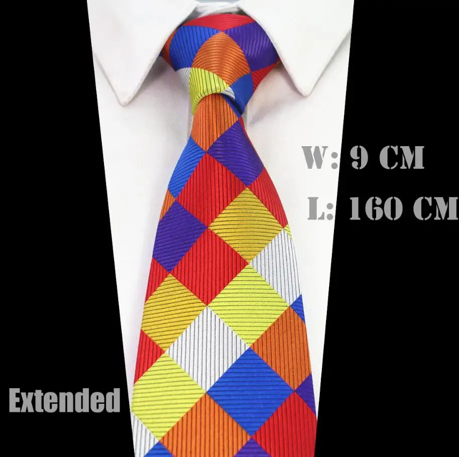 GUSLESON Новое прибытие очень длинный размер галстук для мужчин 160 см* 9 см галстук плед Пейсли шёлк-жаккард Тканый шейный галстук костюм Свадебная вечеринка - Цвет: 01