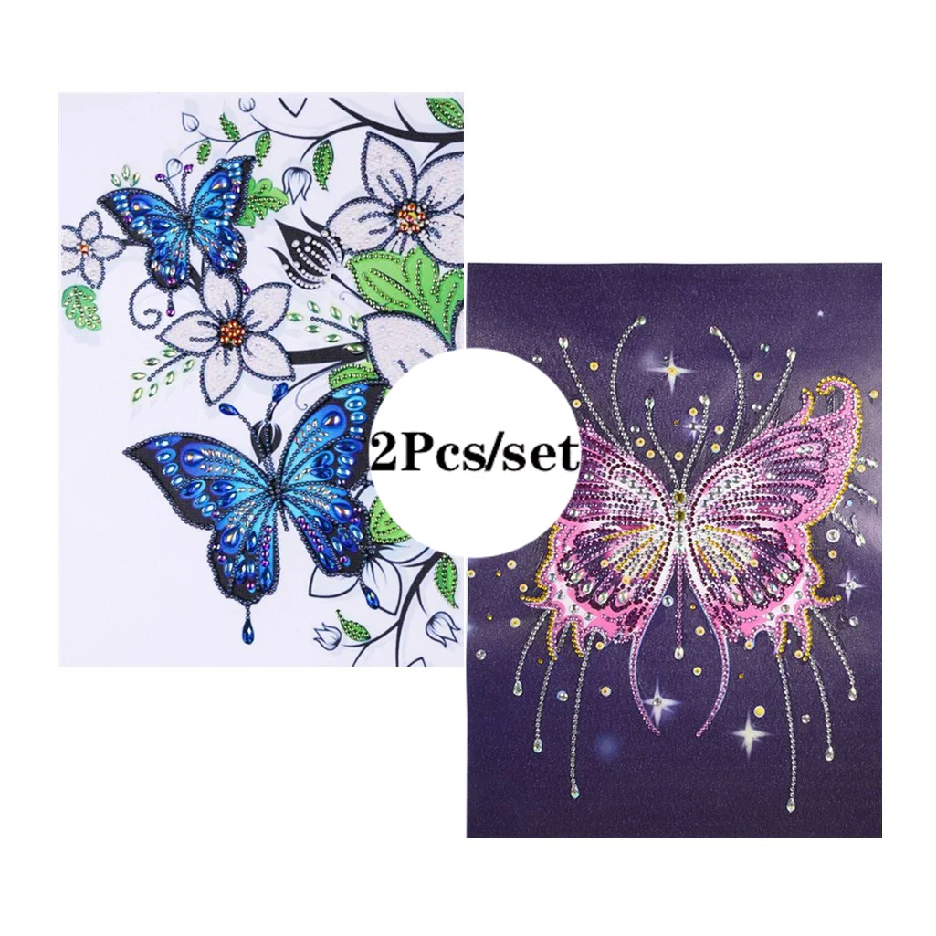 

2Pcs 5D Special Shaped Diamond Painting Drill DIY Colorful Butterfly Cross Stitch Embroidery Picture Home Decor Diamond Painting