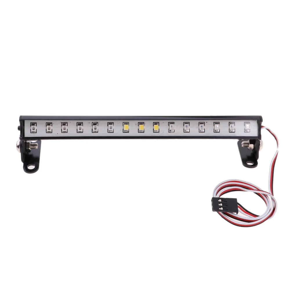 RC 15 LEDs 139mm Metal Light Bar for 1/10 1/8 RC Model Car Trucks Buggy TRX4 D90 B