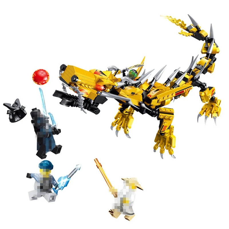 3 в 1 строительные блоки mecha золотой дракон совместимые LegoINGlys ninjagoo фигурки