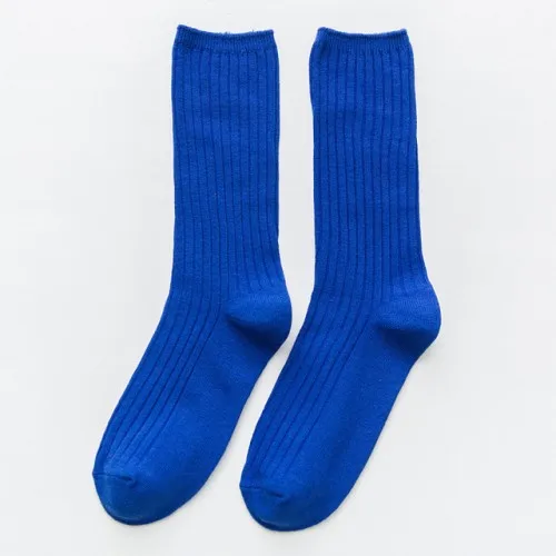 Яркие цвета Songkou, однотонные женские носки, модные женские яркие носки, 3 пар/лот = 6 штук - Цвет: Royal blueG