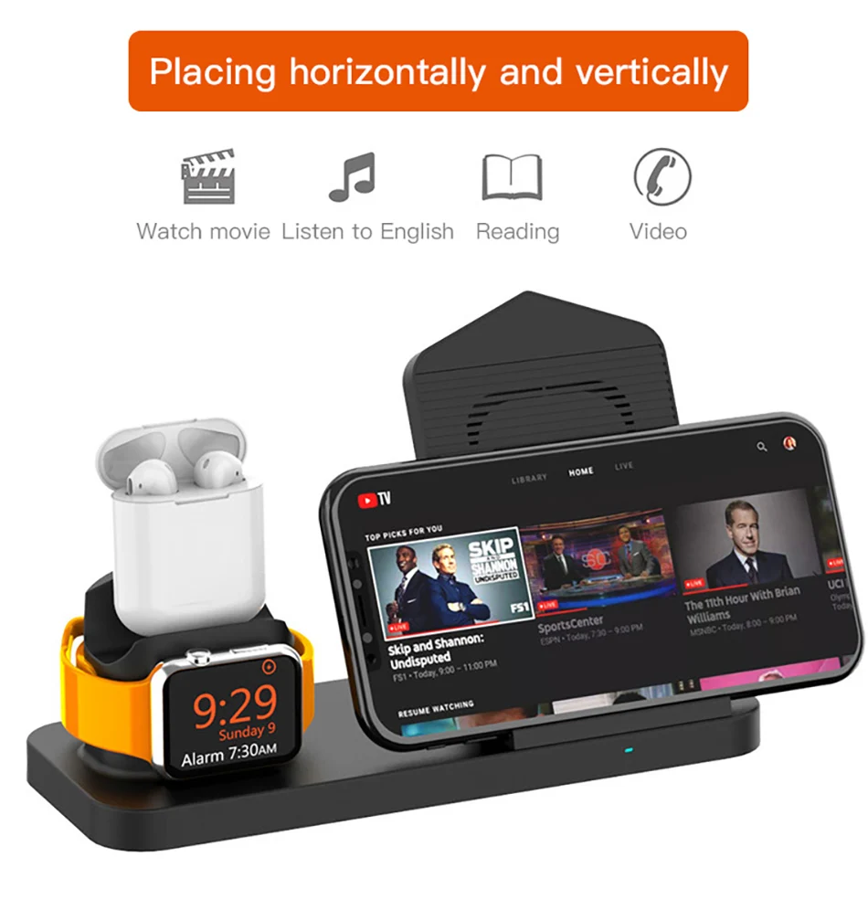 !ACCEZZ Fast Wireless Charger For Apple Watch 1 2 3 4 For iphone XS MAX XR X Samsung Xiaomi Phone Magnetic Charger For Airpods 2 (6)
