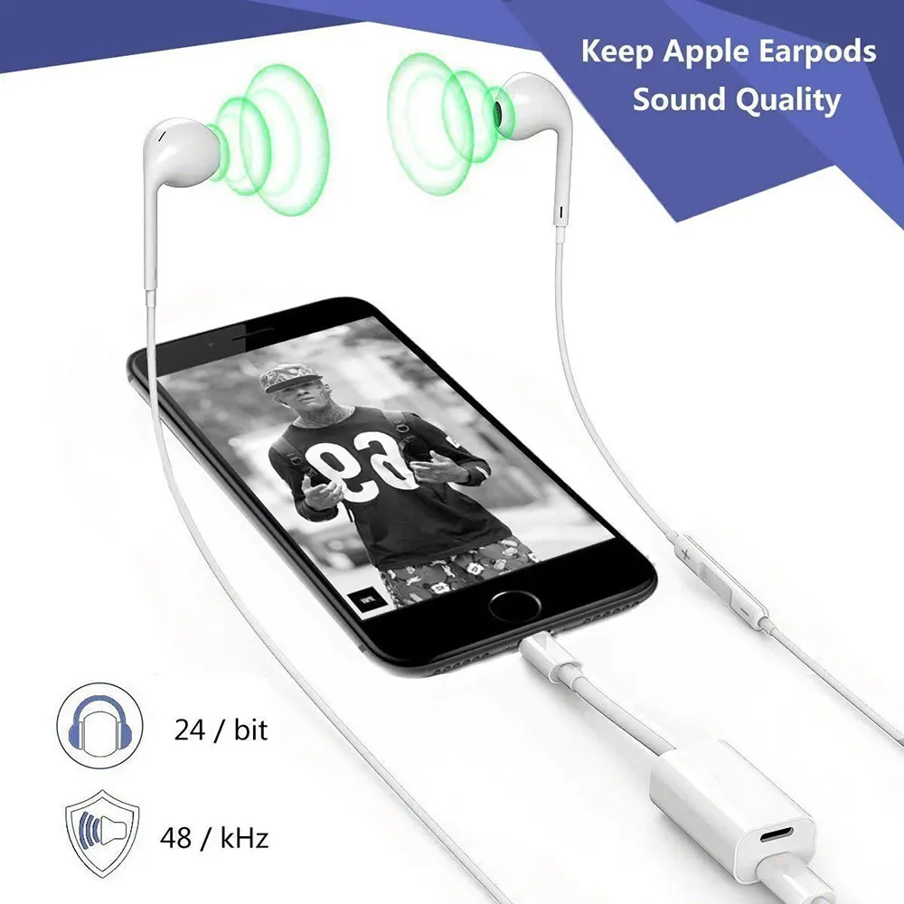 Ascromy 2 в 1 для Apple iPhone 7 Plus 8X10 адаптер сплиттер двойной разъем наушников аудио кабель
