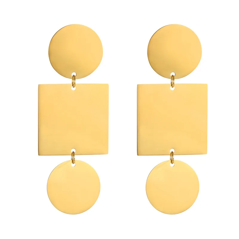 

Exaggerated Disc Earrings Simple Geometric Dangle Earrings Non-sensitive Women Jewelry Mother's Day Gift Gracias Regalo