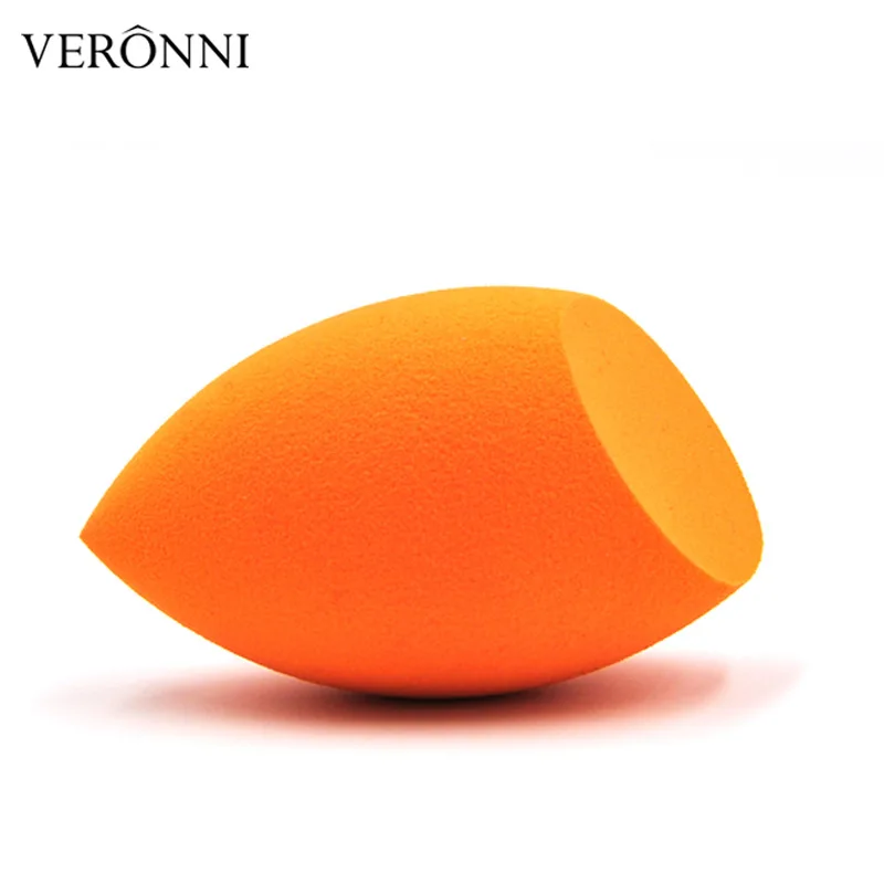 Оранжевого цвета простой в использовании косой большой не латексный спонж для макияжа высокого качества брендовый косметический спонж 1 шт