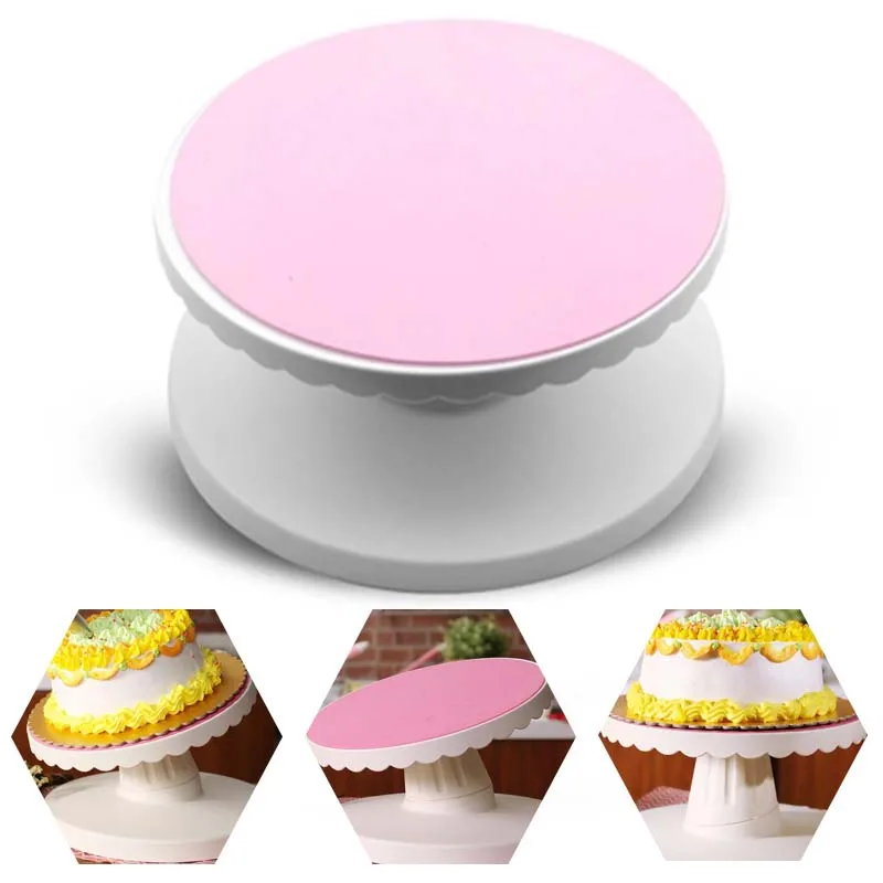 Пластиковый поворотный стол для торта Круглый вращается вручную украшения