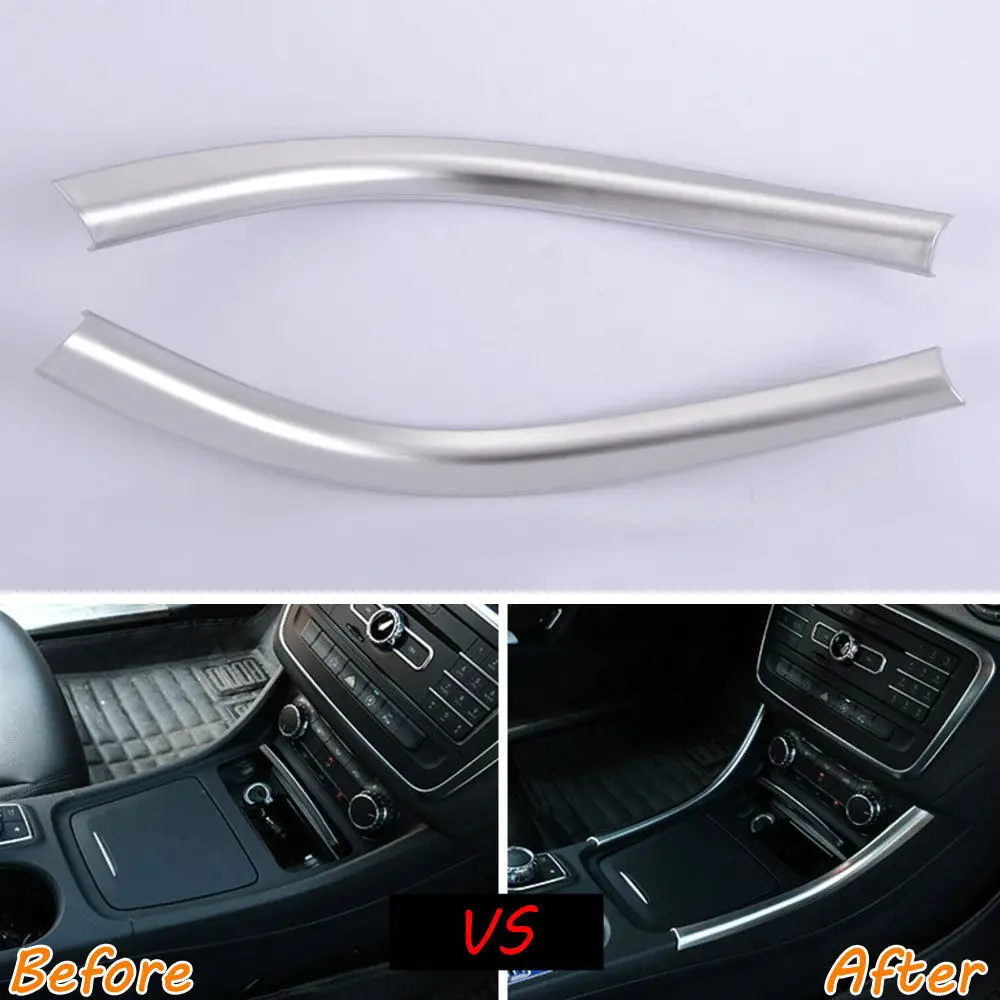 

2PCS/SET ABS Console Central Gear Shift Side Strip Cover Trim Fits For Benz CLA180 CLA200 CLA250 CLA45 AMG C117 W117 2015 2016