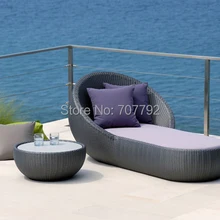 Горячая открытый патио ротанга шезлонг с журнальным столиком