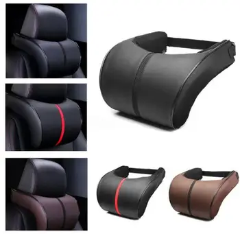 

Universal Leather Car Auto Memory Foam Pillows Seat Head Neck Headrest Rest Cushion