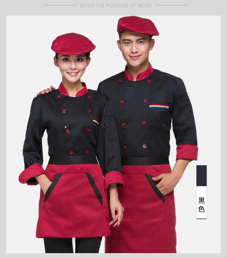 

High Quality Chef Uniforms Clothing Long&Short Sleeve Men Women Food Services Cooking Clothes 5 Color Uniform Chef Jackets