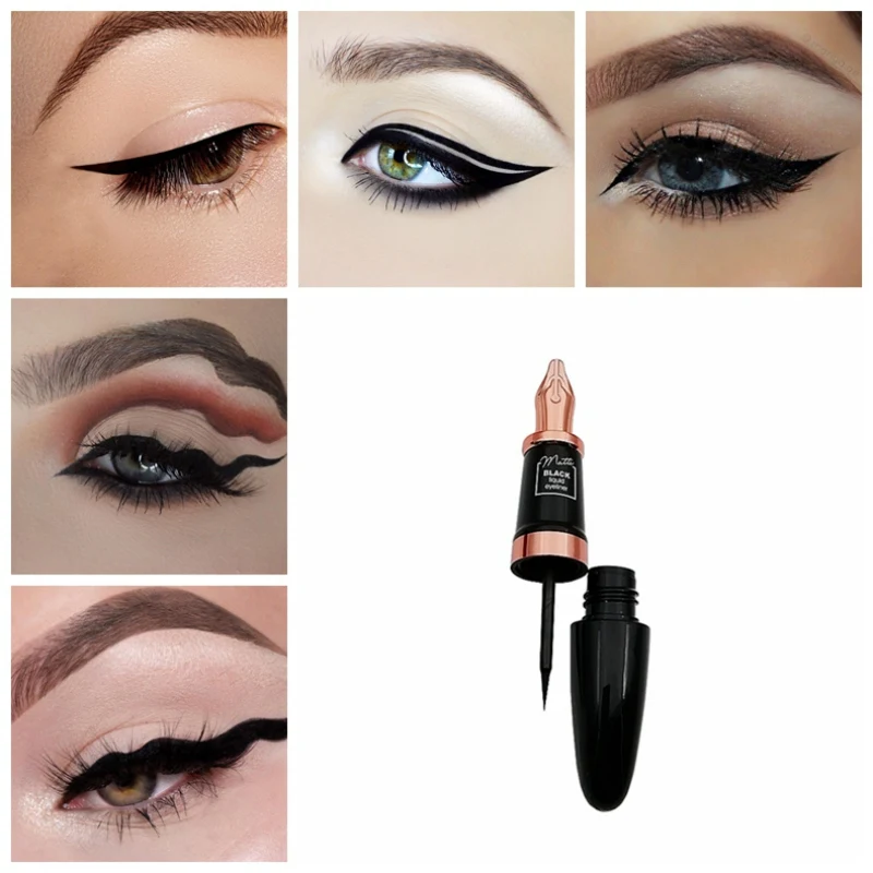 Eye Shadow Liner Combination Fountain Pen Shape Matte Waterproof Long Lasting Eyeliner Cosmetics