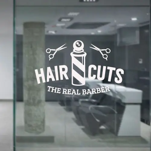 

Salon Sticker Decal HAIR Barber Shop Posters Shave Wall Art Decals Scissors Parede Decor Decoration Mural Salon Sticker