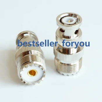 

1Pcs UHF Female SO-239 SO239 plug to BNC Male jack RF adapter connector PL259