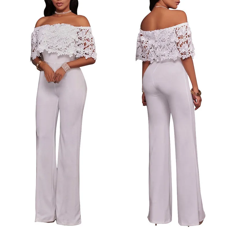 Sexy Women Off-shoulder Long Playsuit Lady Casual Party Cocktail Jumpsuit Romper
