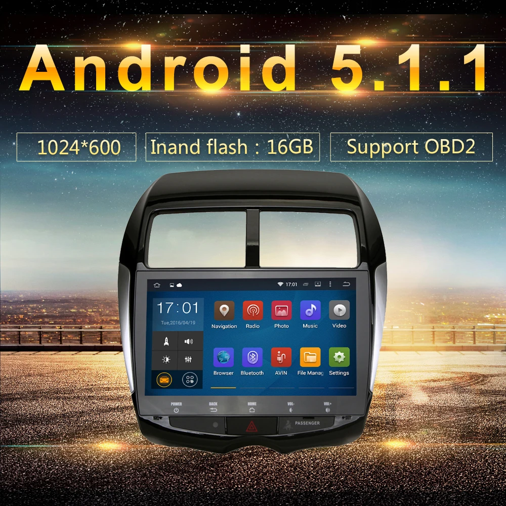 Android 5 1 2Din Car GPS Player Navi for Mitsubishi ASX RVR Outlander Sport Citroen C4