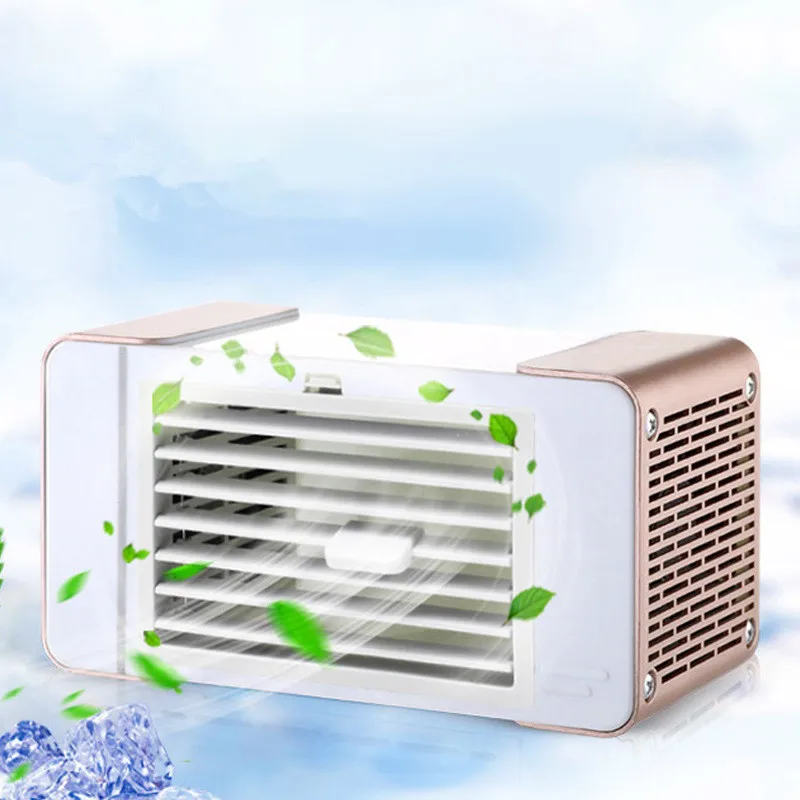 

USB Mini Cooling Fan Desk Lamp Cooling Fan Silent Desktop Electric Small Cooler 7 Blade With Triangle Ice Crystal For Home