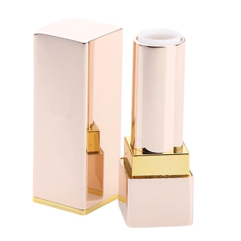 

Lip Balm Container, Beige Empty Lipstick Refillable Lipstick Tubes with Twist Cap 12.1mm Diameter, 3.8g