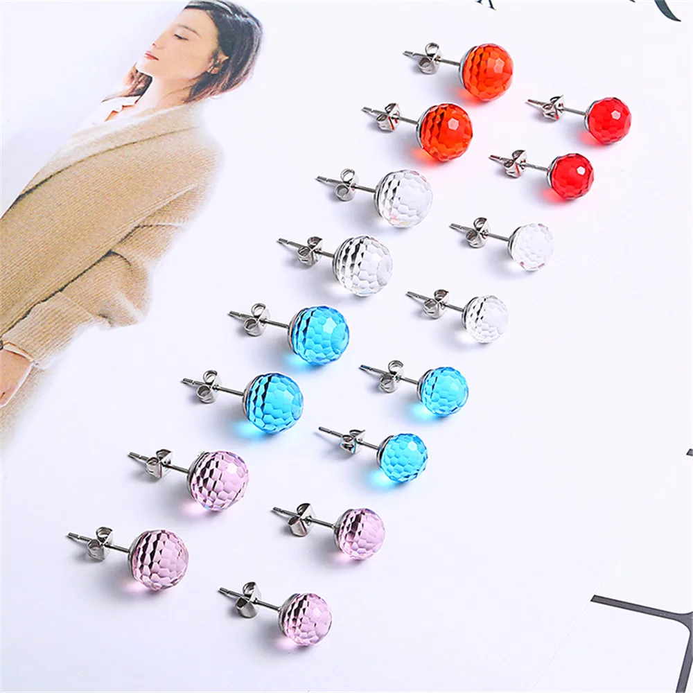 

Women's earrings Romantic Fashion Jewelry stainless steel Stud Earrings For Wedding Elegant crystal earrings for Girls gifts