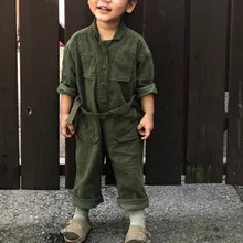 Осенние Комбинезоны для маленьких девочек и мальчиков, корейские модные комбинезоны, детская одежда