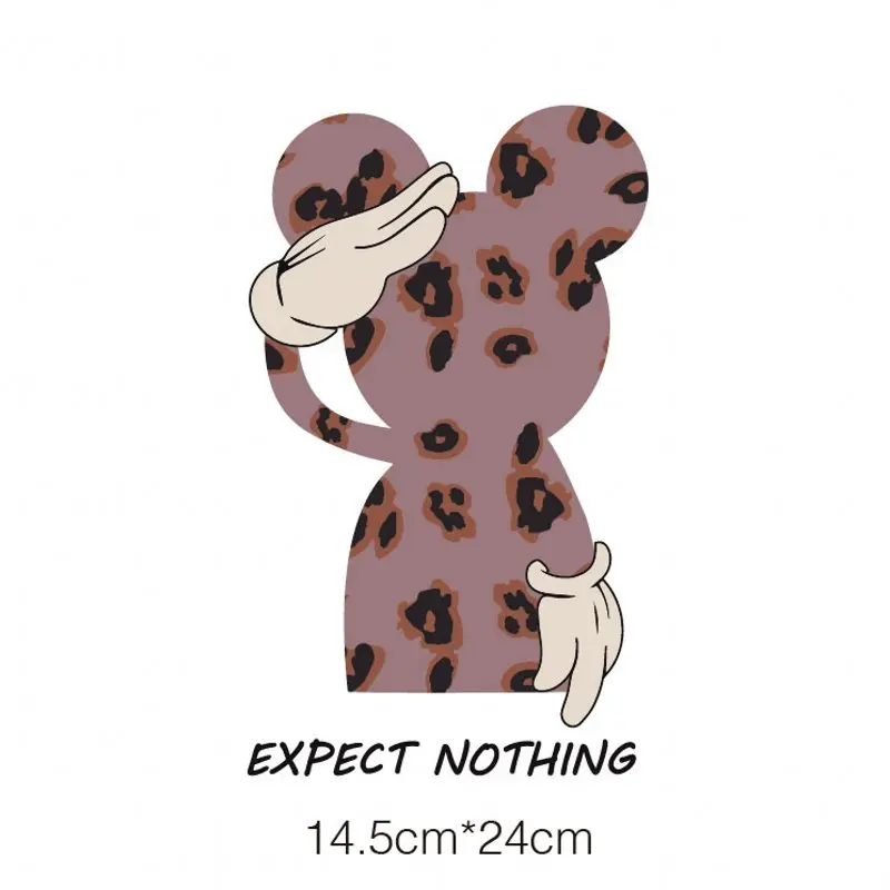 

24x14.5cm New Fashion mouse Iron On Patches Stickers Washable Appliques A-level Patch Heat Transfer For DIY Accessory Clothing