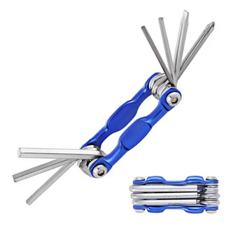 

6 In 1 Portable Multi-function Mountain Road Bicycle Repair Tool Set Hex Key Wrenches 3/4/5 / 6mm Folding Screwdriver