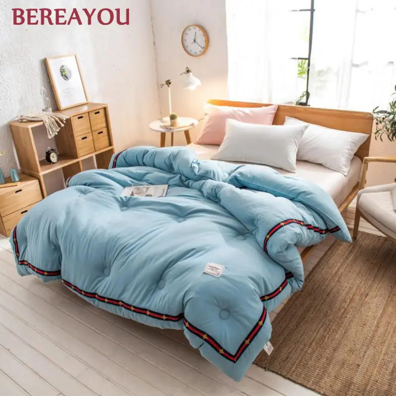 

Washed Cotton Duvets Home Double Fill Down Alternative Comforter Microfiber Cover Medium Weight for All Season Single Duvets