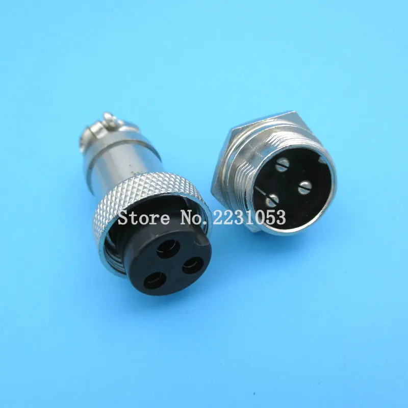 

2 Sets/Lot GX16 3 Pins Male & Female Diameter 16mm Wire Panel Connector GX16-3 Circular Connector Aviation Socket Plug