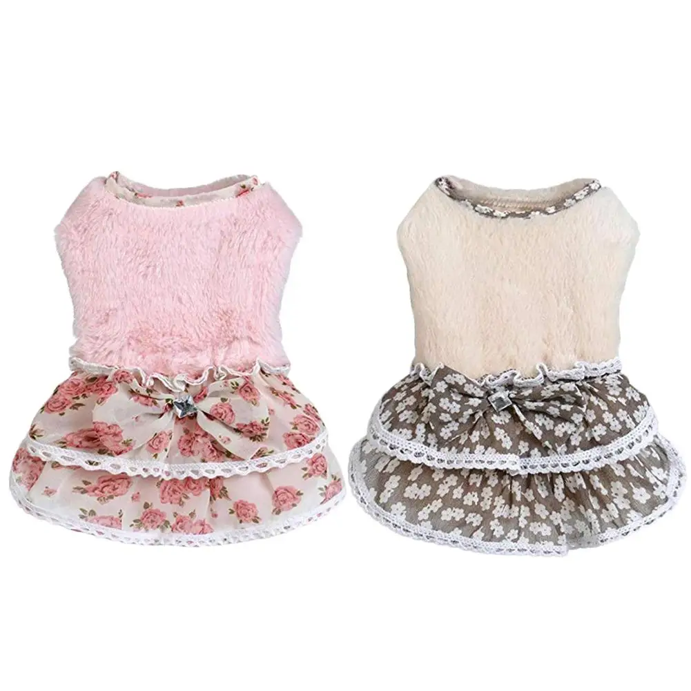 

Fashion Cute Dog Dress Pet Dog Flower Gauze Bubble Dress Bowknot Princess Clothes Only For Small Dog Pet Shop Dog Acessorios