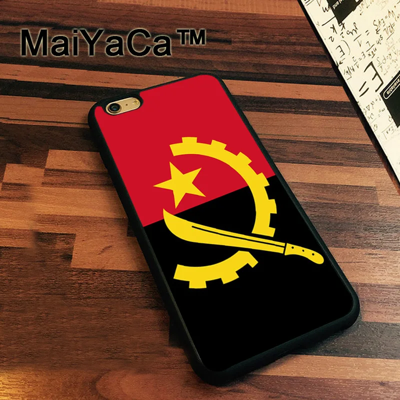 MaiYaCa Ангола флаг Мягкий ТПУ с рисунком чехол для iPhone 7 8 6 6 S Plus X XR XS Макс 5 5S SE чехол Коке