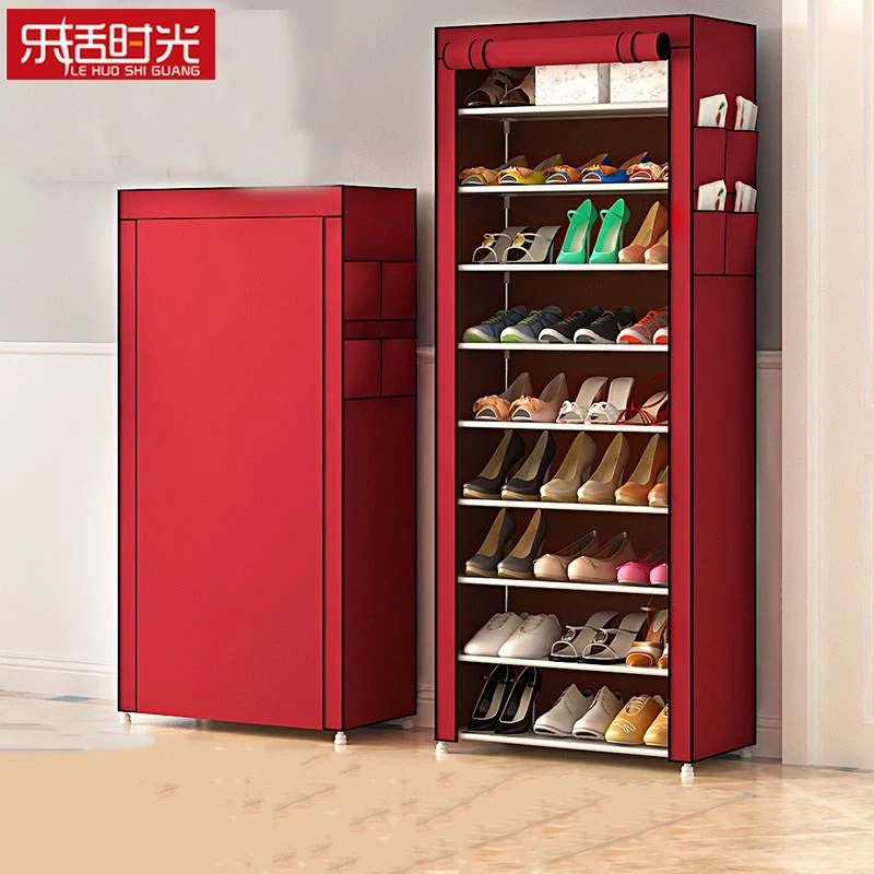 Best 10 Tiers Simple Shoe Rack Shoe Storage Dustproof Oxford Cloth Assembly Shelf Cabinet Space Saving Shoe Organizer for Door