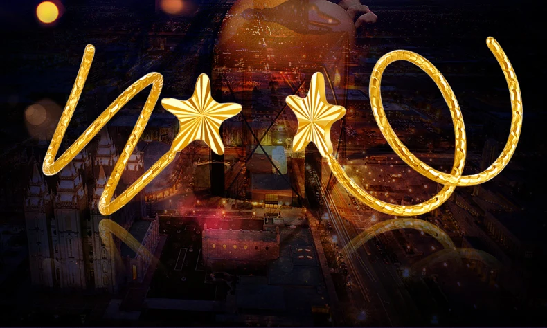 18k Pure Gold Stud Earring Exquisite Elegant Women Jewelry Rose Yellow White Star Miss Girl Gift For Birthday Hot Sale Good New